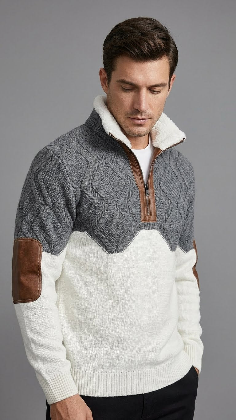 Mario| JERSEY CON CREMALLERA Y CUELLO ALTO FORRADO