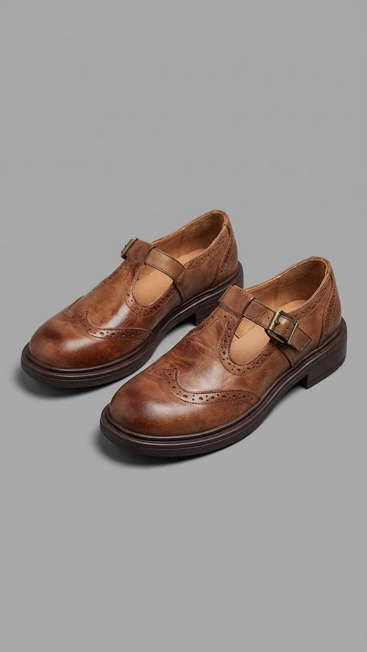 VELDA | ELEGANTE MARY JANES DE CUERO
